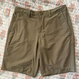 Patagonia “Worn Wear” Olive Green Outdoor Athletic Shorts | Size 32 NWOT